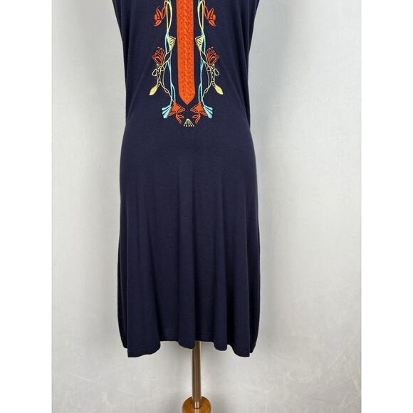 Christian Lacroix Bazar Floral Embroidered Dress M Blue Sleeveless Designer Y2K - Picture 3 of 9